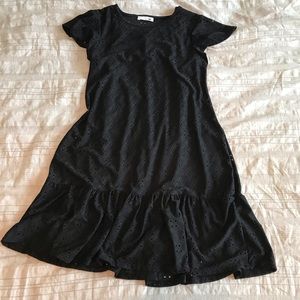 Black eyelet dress